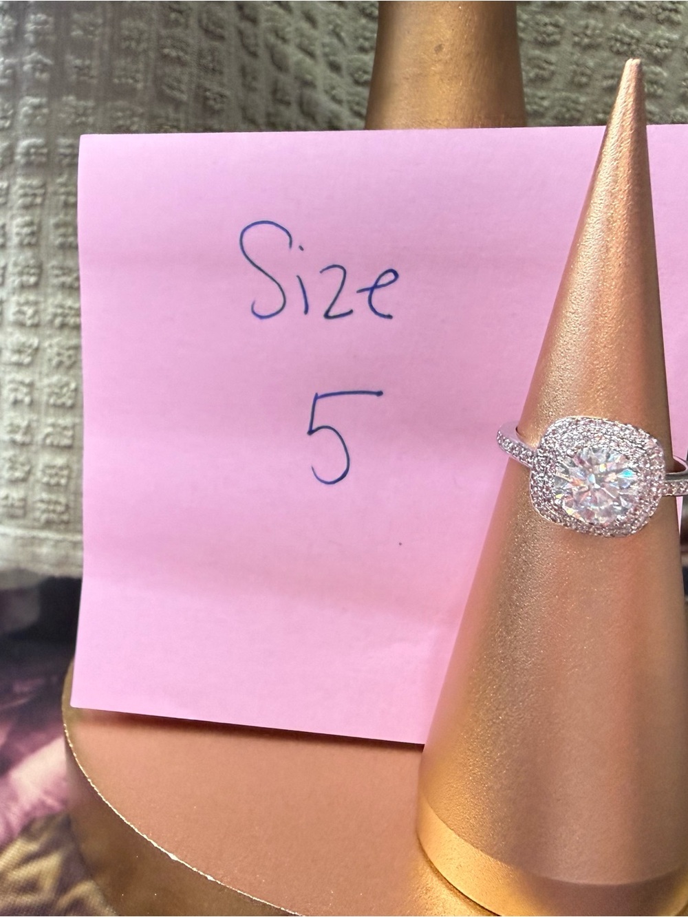 Sterling Silver Cushion Halo Engagement Ring in White Moissanite